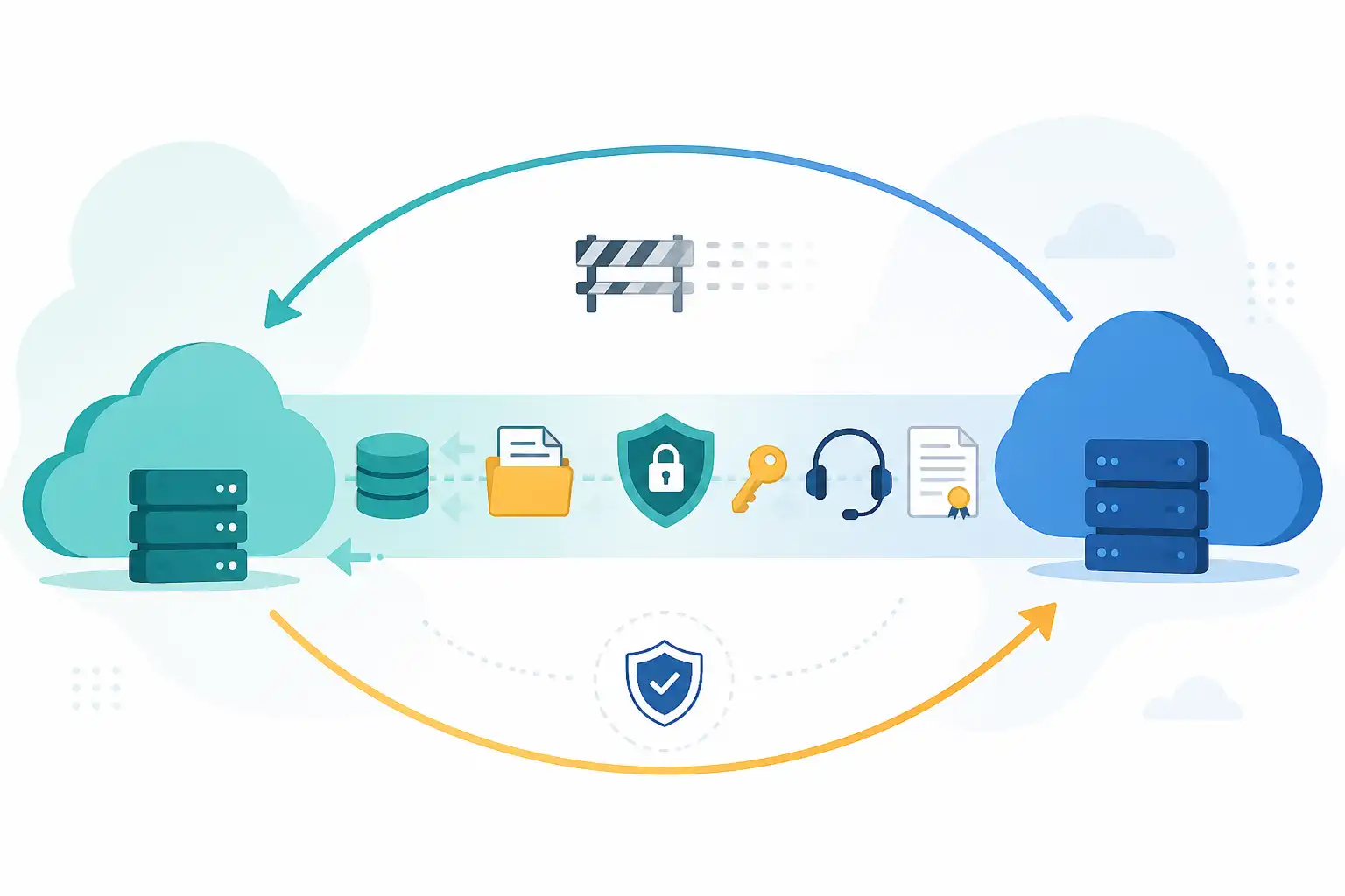 Infografik zu EU Data Act: Cloud-Verträge zu Wechselpflichten und Exit-Klauseln prüfen (KI-generiert)
